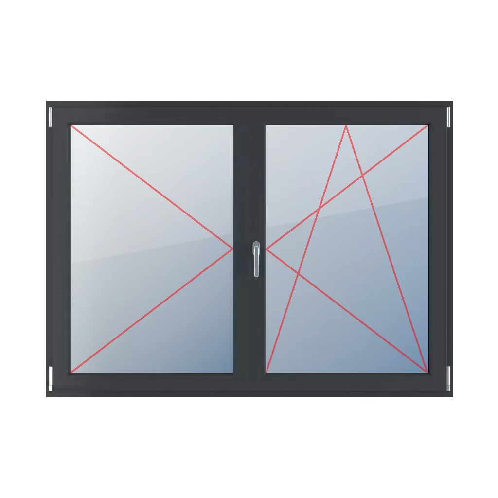 Linksdrehung, beweglicher Pfosten, Rechtsdrehung und Neigung fenster fenstertypen zweifluegelige-fenster symmetrische-horizontale-teilung-50-50-mit-beweglichem-pfosten  