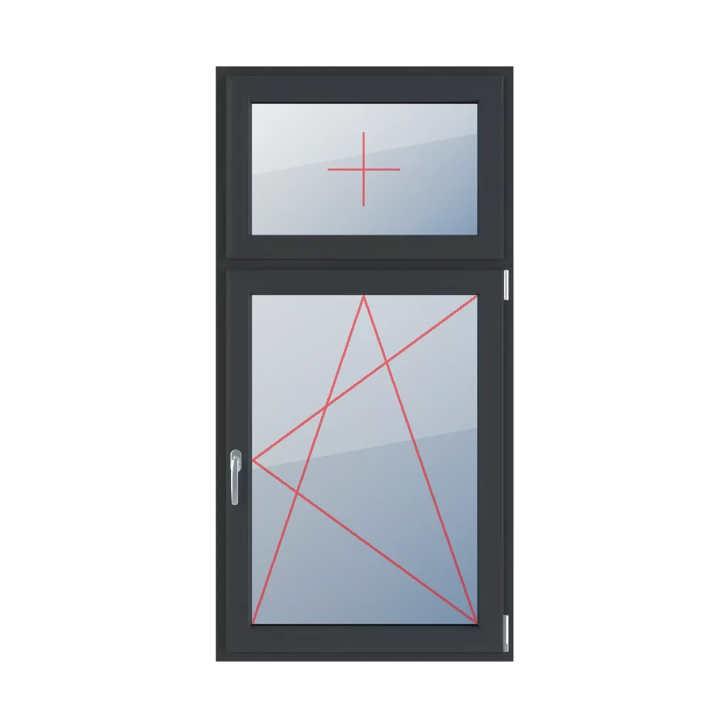 Festverglasung im Flügel, dreh- und kippbar nach rechts fenster fenstertypen zweifluegelige-fenster asymmetrische-vertikale-teilung-30-70  