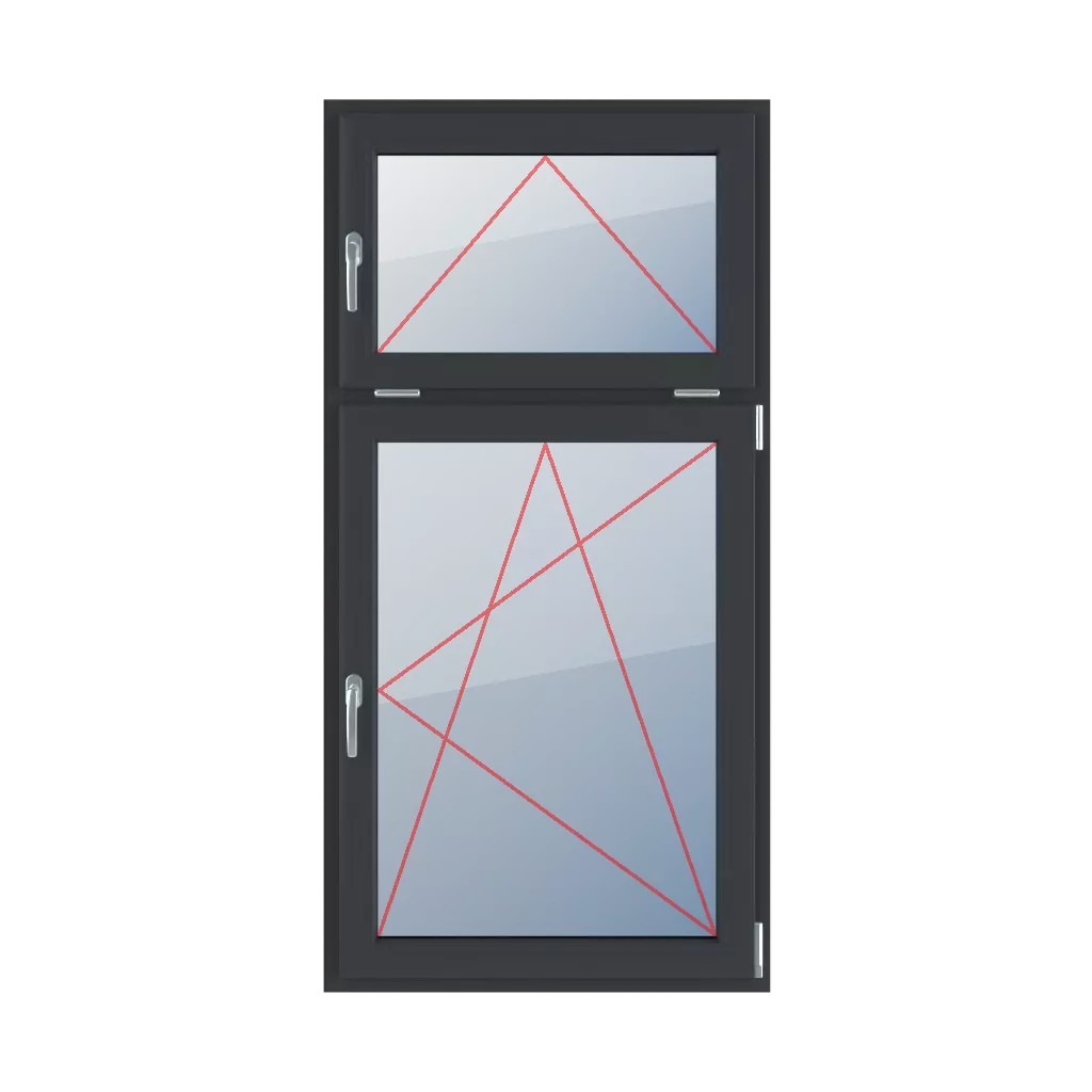 Kippen mit einem Griff auf der linken Seite, Kippen und Drehen nach rechts fenster fenstertypen zweifluegelige-fenster asymmetrische-vertikale-teilung-30-70  