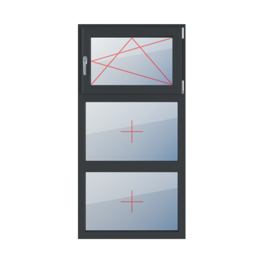 Dreh-Kipp rechts, Festverglasung im Rahmen fenster fenstertypen dreifluegelige-fenster symmetrische-vertikale-teilung-33-33-33 dreh-kipp-rechts-festverglasung-im-rahmen 