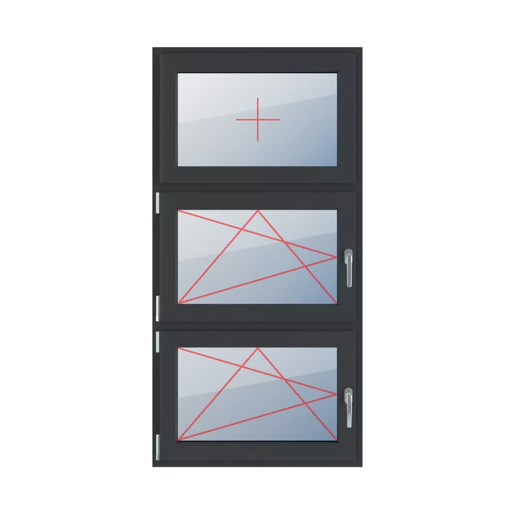 Festverglasung im Flügel, Dreh-Kipp links, Dreh-Kipp links fenster fenstertypen dreifluegelige-fenster symmetrische-vertikale-teilung-33-33-33 festverglasung-im-fluegel-dreh-kipp-links-dreh-kipp-links 