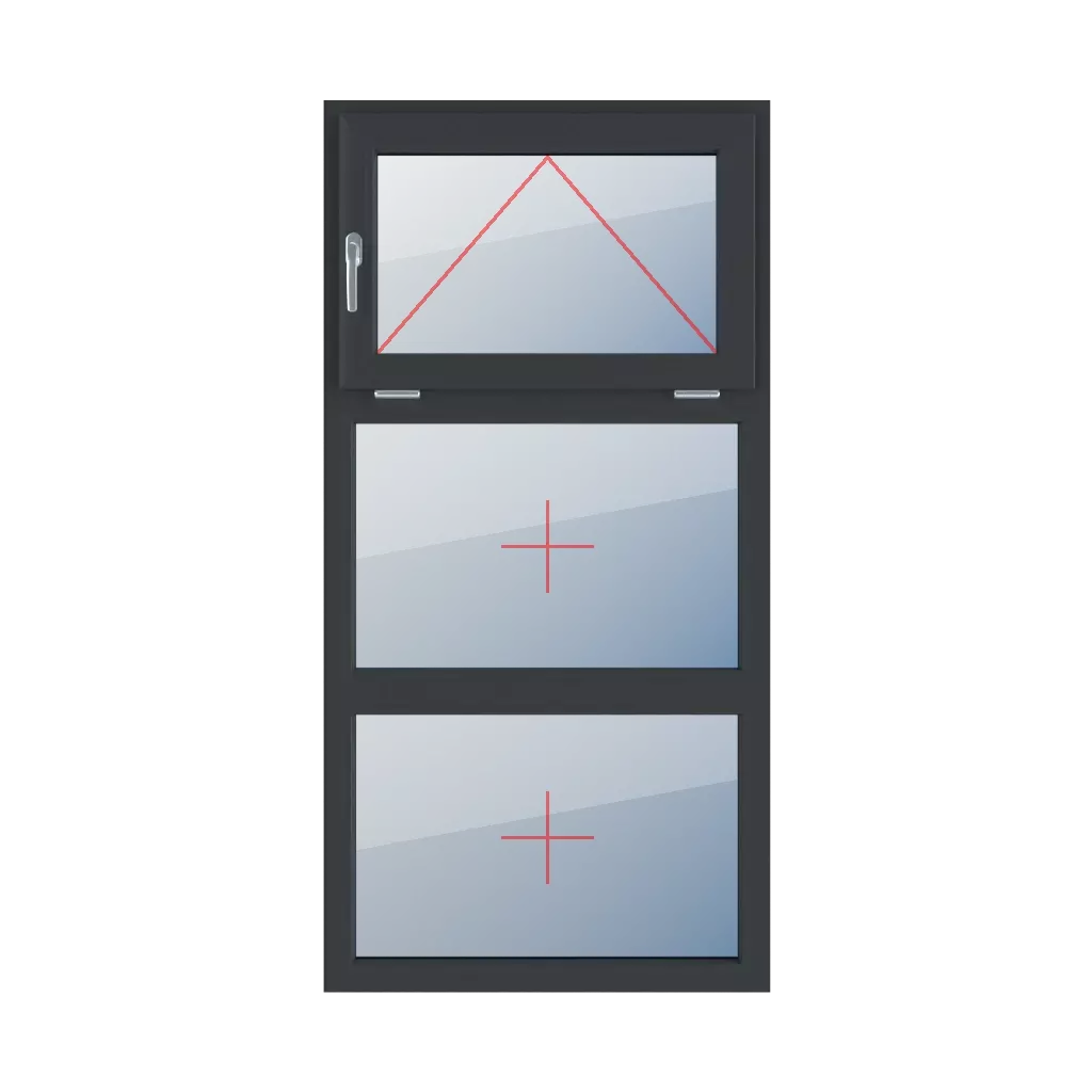 Links angeschlagen, Festverglasung im Rahmen fenster fenstertypen dreifluegelige-fenster symmetrische-vertikale-teilung-33-33-33 links-angeschlagen-festverglasung-im-rahmen 