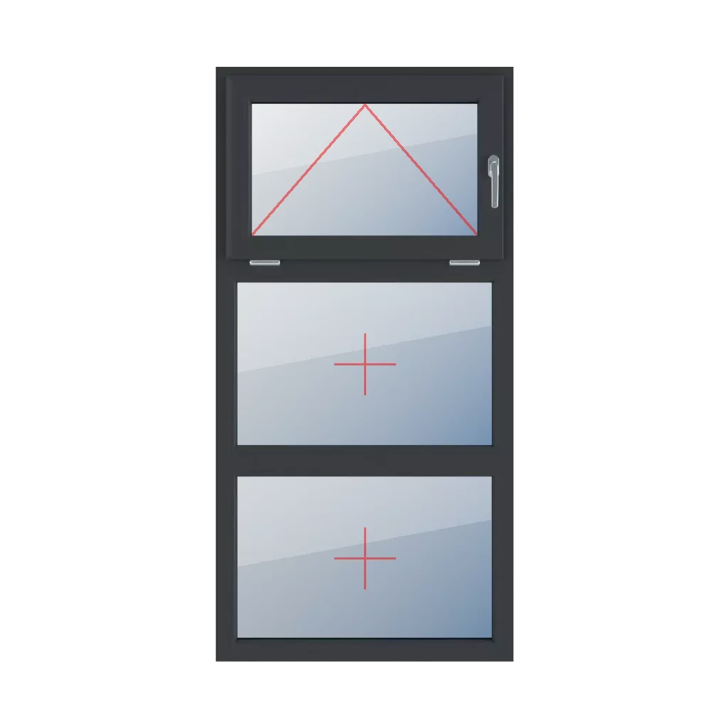 Rechts angeschlagen, Festverglasung im Rahmen fenster fenstertypen dreifluegelige-fenster symmetrische-vertikale-teilung-33-33-33  