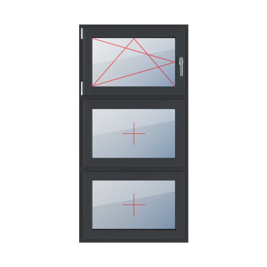 Linksdreh-Kipp, Festverglasung im Flügel fenster fenstertypen dreifluegelige-fenster symmetrische-vertikale-teilung-33-33-33 linksdreh-kipp-festverglasung-im-fluegel 