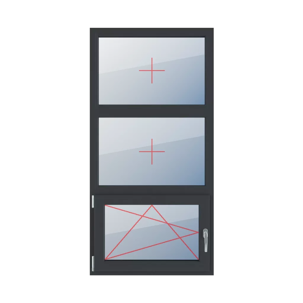 Festverglasung im Rahmen, links dreh- und kippbar fenster fenstertypen dreifluegelige-fenster symmetrische-vertikale-teilung-33-33-33 festverglasung-im-rahmen-links-dreh-und-kippbar 