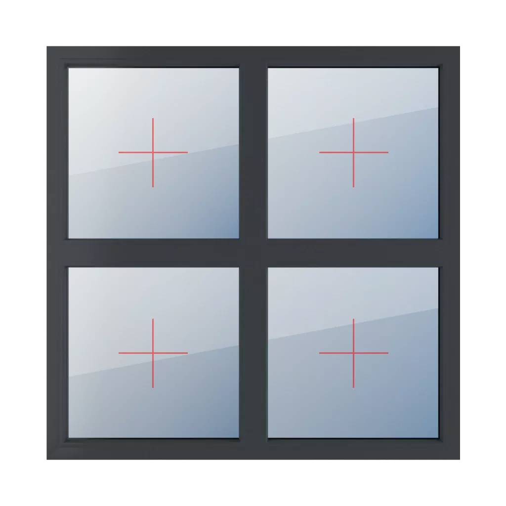 Festverglasung im Rahmen fenster fenstertypen vierfluegelige-fenster symmetrische-horizontale-teilung-50-50  