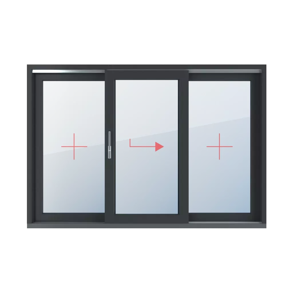 Festverglasung, Schiebeverglasung rechts, Festverglasung fenster fenstertypen hst-hebe-schiebe-terrassentueren dreiblaettrig  