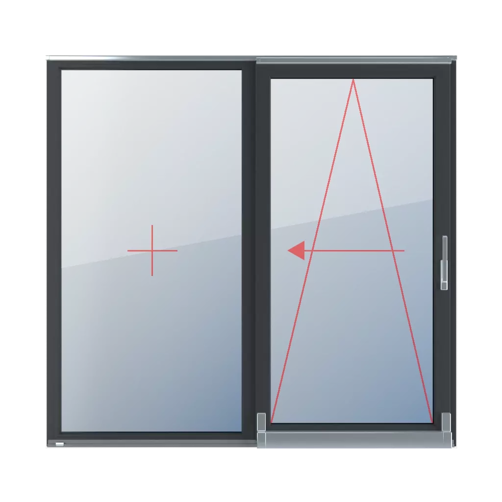 Festverglasung im Rahmen, kipp- und schiebbar nach links fenster fenstertypen psk-schiebe-und-schiebetueren-fuer-terrassen doppelblatt-2  
