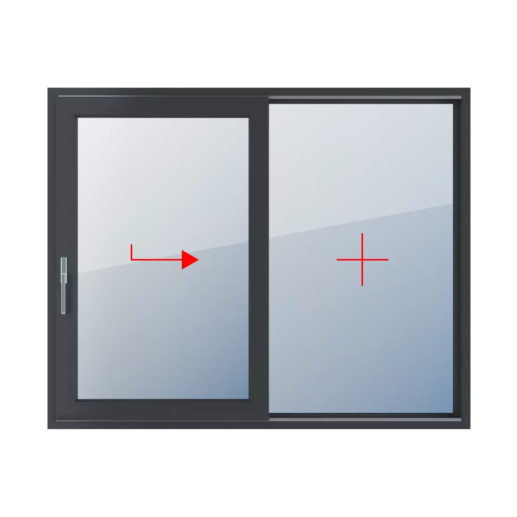 Rechts verschiebbar, Festverglasung im Rahmen fenster fenstertypen smart-slide-terrassen-schiebetueren doppelblatt  