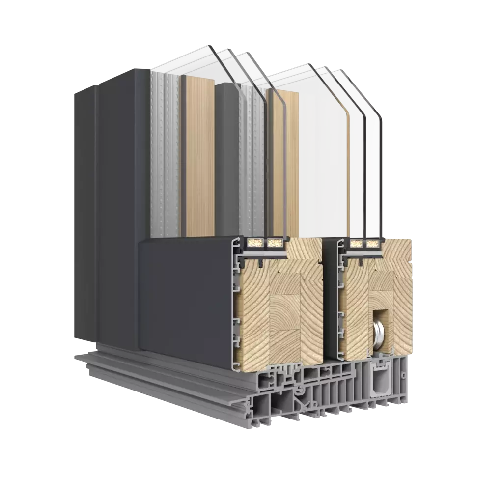 HST-ALU With aluminum overlay fenster fensterprofile cdm hst