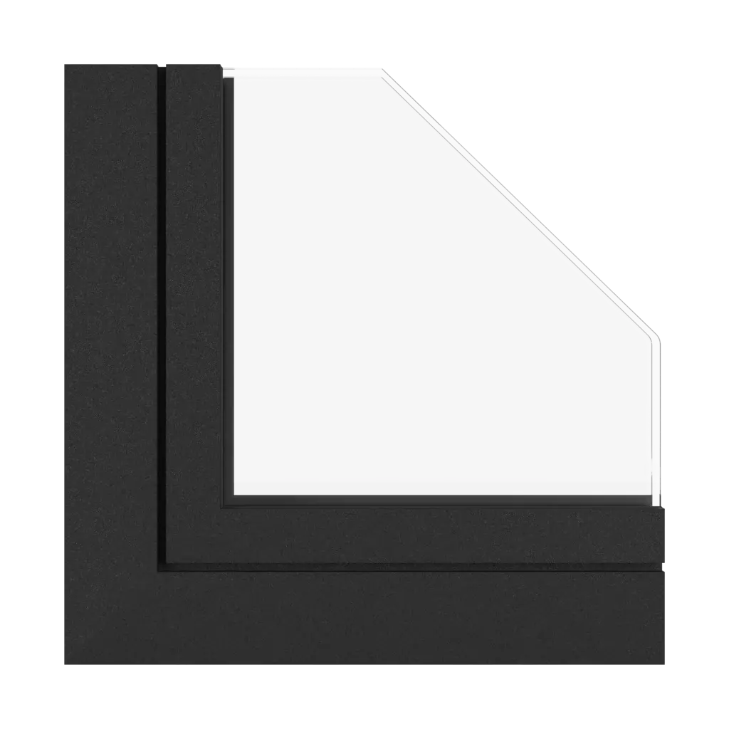 Schwarz matt Feinstruktur fenster fensterprofile aluprof mb-70