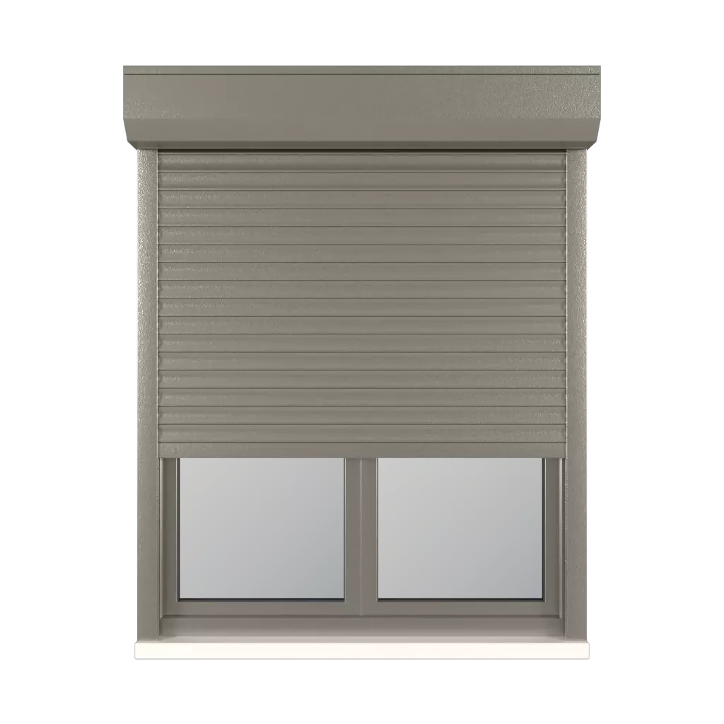 Graues Aluminium fenster fensterzubehoer fensterrollos aluprof